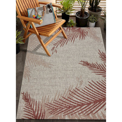 Captiva Durable Performance Area Rug Outdoor in Red/Beige, 7'9" x 9'5"