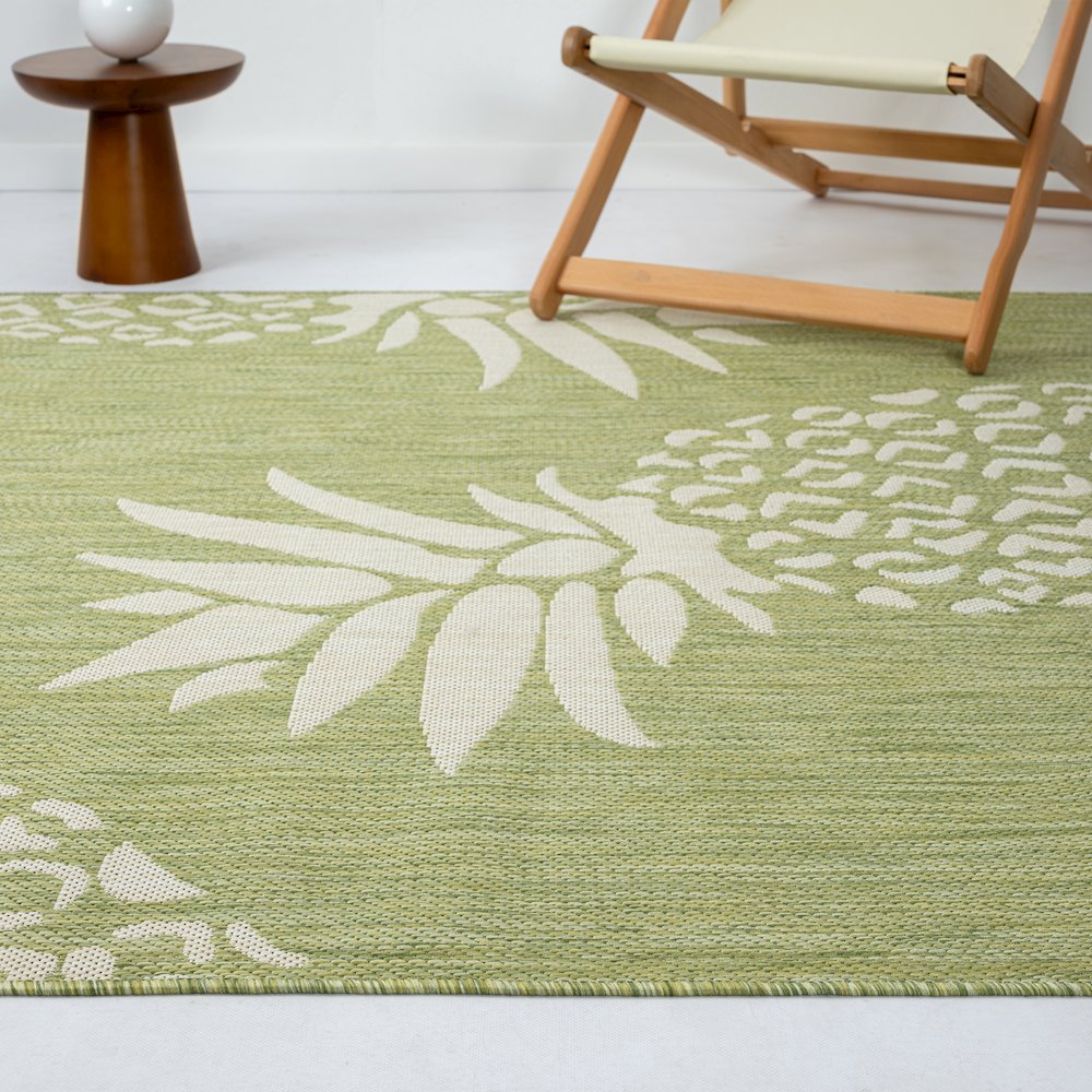 Catalina Durable Performance Area Rug Outdoor in Green/Gray, 7'9" x 9'9"