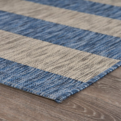 Catalina Durable Performance Area Rug Outdoor in Blue/Gray, 7'9" x 9'9"