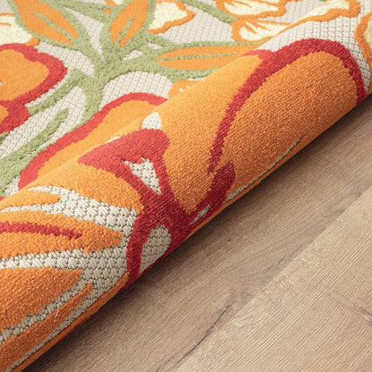 Copa Cabana Durable Performance Area Rug Outdoor in Gray/Beige, 5' x 8'