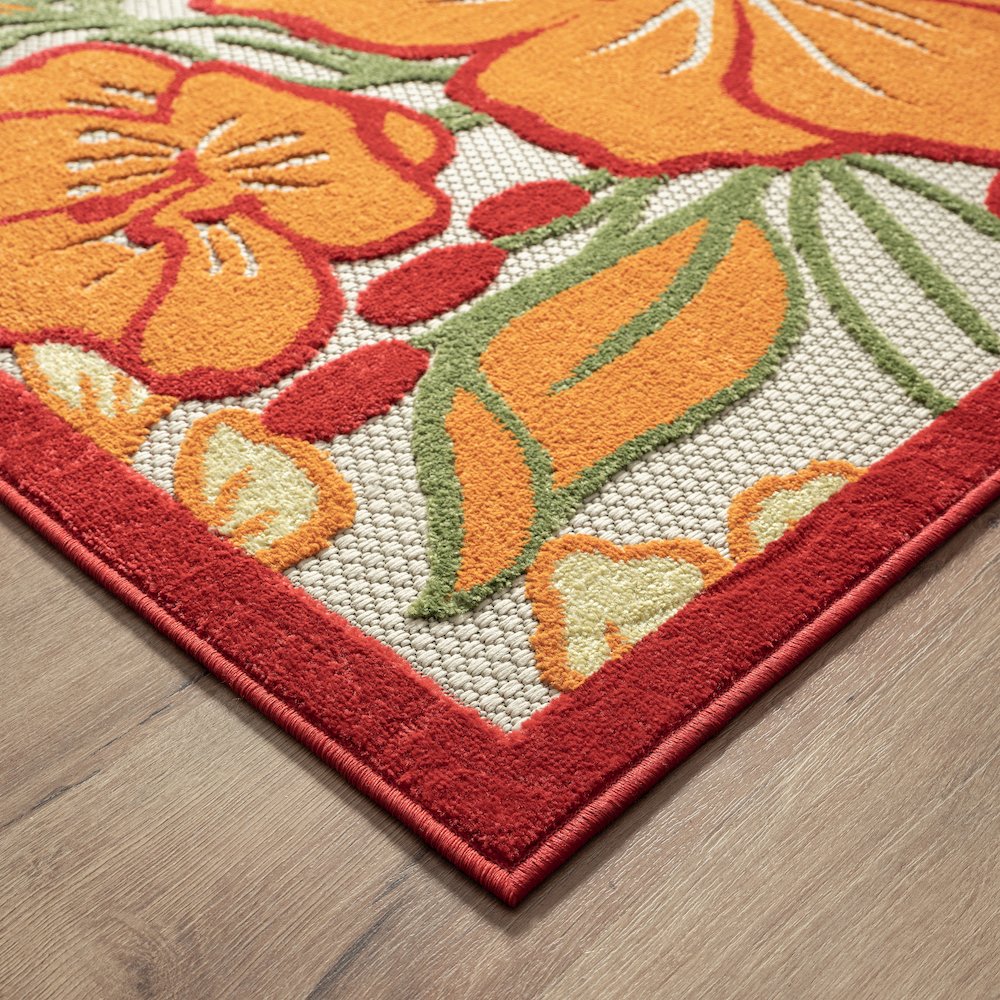 Copa Cabana Durable Performance Area Rug Outdoor in Gray/Beige, 5' x 8'