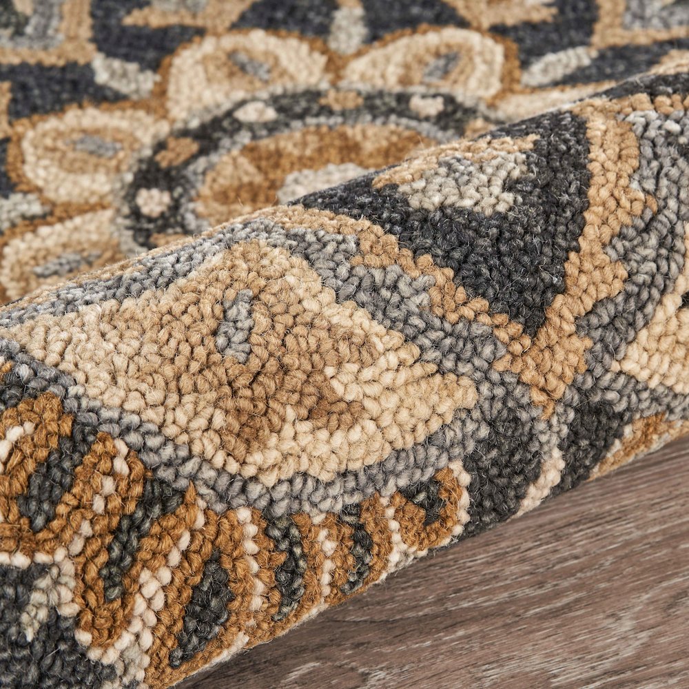 Dazzle Wool Area Rug Indoor in Black/Ivory, 6' Round