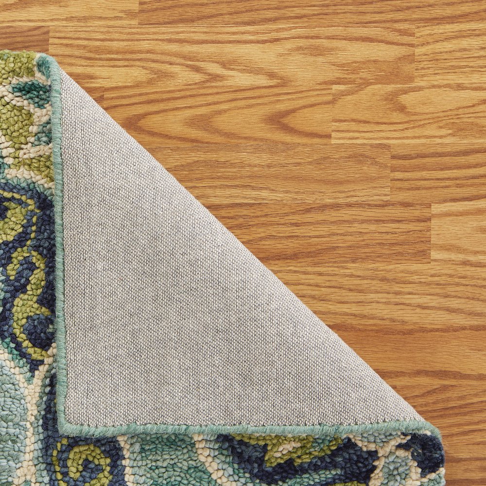 Dazzle Wool Area Rug Indoor in Green/Blue, 6' Round