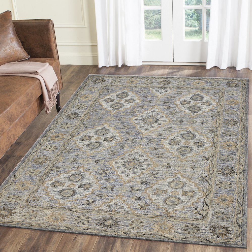 Modern Traditions Wool Area Rug Indoor in Blue, 7'9" x 9'9"