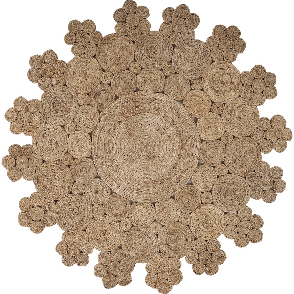Boutique Jute Jute Area Rug Indoor in Brown/Tan, 6' Round