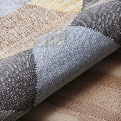 Abstract Overlay Handwoven Jute and Chotton Dhurrie Area Rug