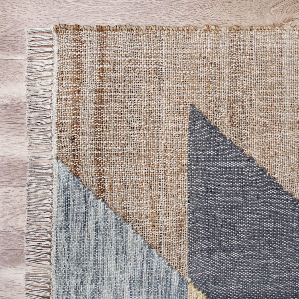 Abstract Overlay Handwoven Jute and Chotton Dhurrie Area Rug