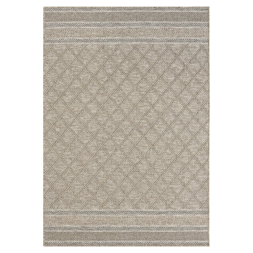 Oslo Contemporary Geometric Brown Indoor Outdoor Area Rug