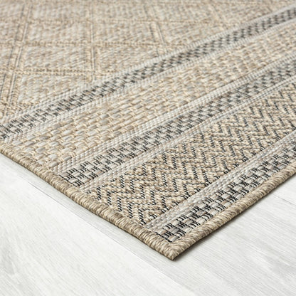 Oslo Contemporary Geometric Brown Indoor Outdoor Area Rug
