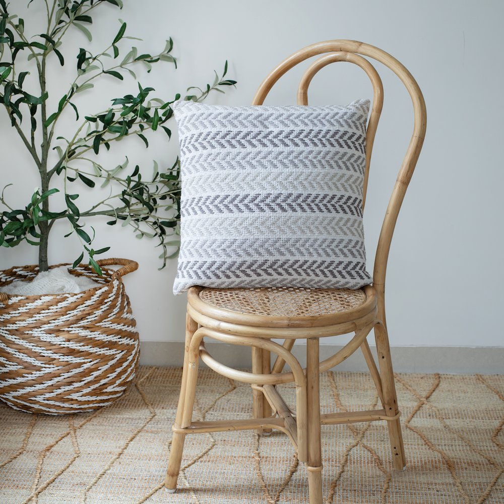 Grayscale Chevron Throw Pillow