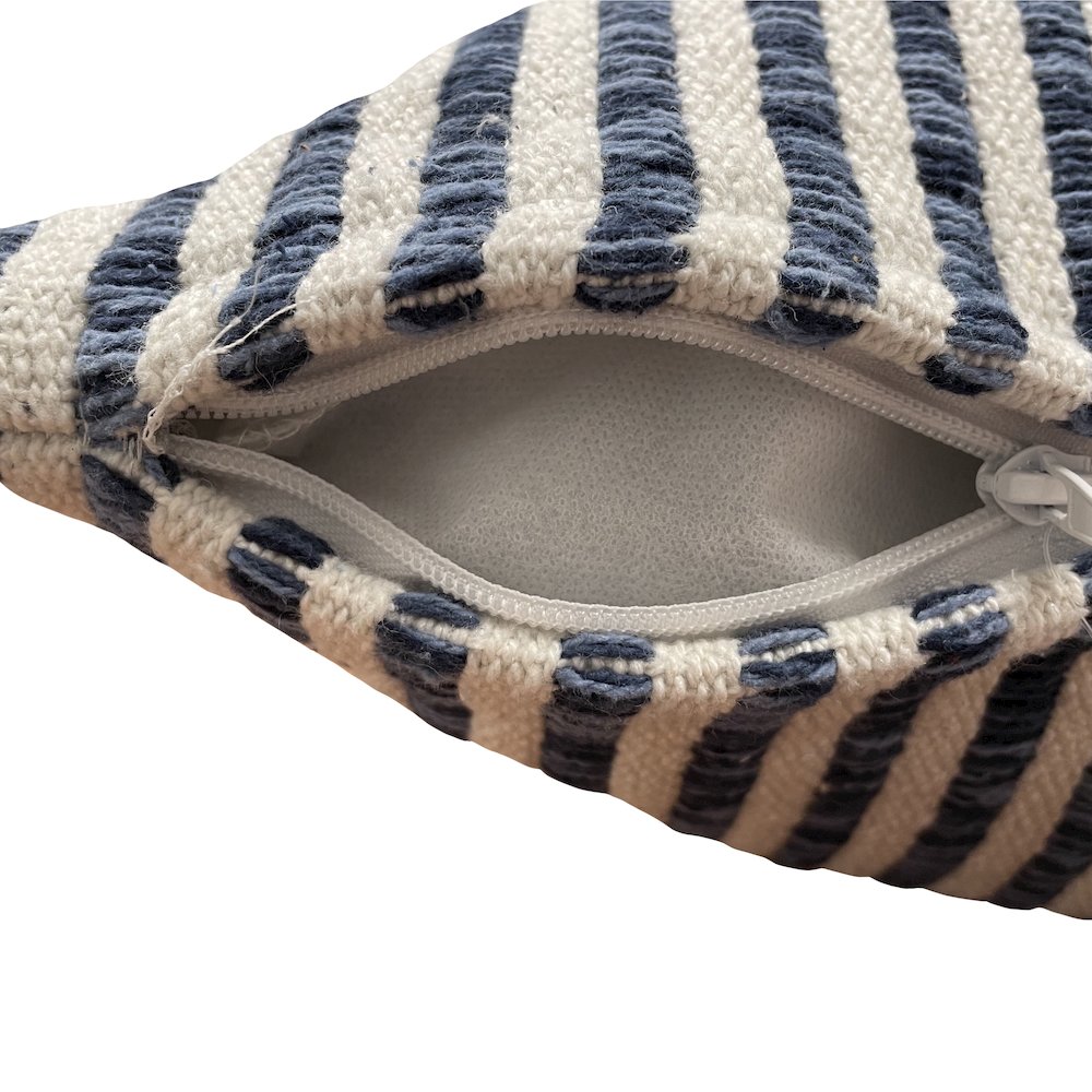 Ox Bay Blue/White Stripe All-Natural Cotton Pillow Cover, Set of 2