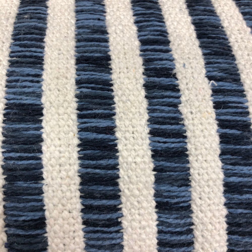 Ox Bay Blue/White Stripe All-Natural Cotton Pillow Cover, Set of 2