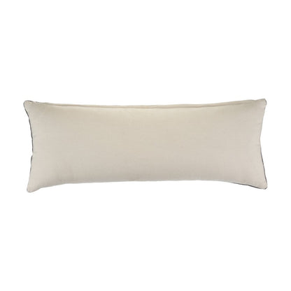 Embroidered Gray and Cream Throw Pillow
