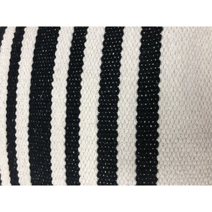 Ox Bay Black/White Striped All-Natural Cotton Square 2 Piece Pillow Cover Set