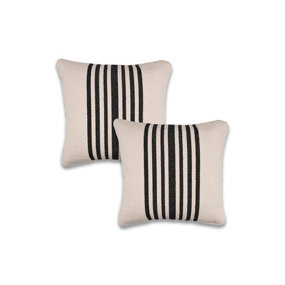 Elevate Cotton Pillow Set of 2 in White/Black, 22" x 22"