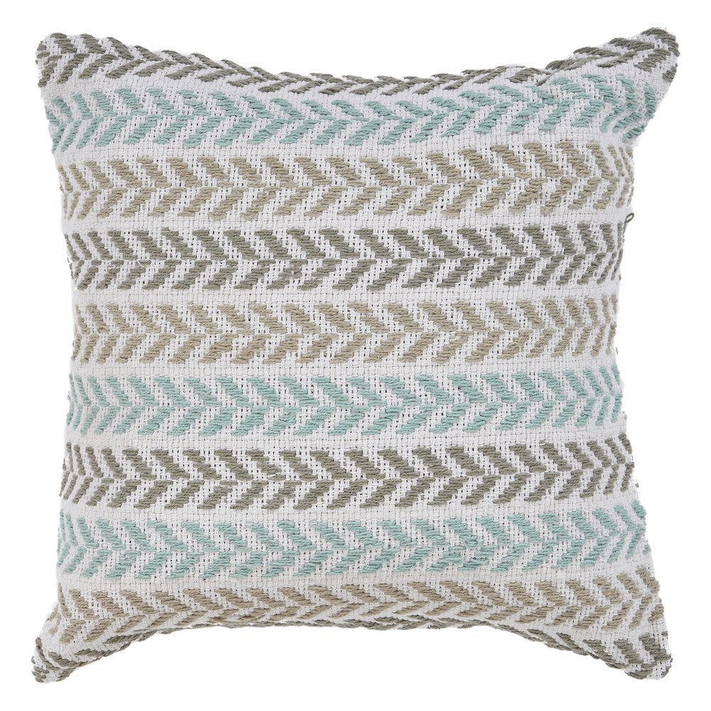Ox Bay Turquoise Chevron All-Natural Cotton Square 4 Piece Pillow Cover Set