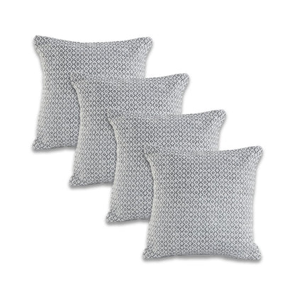 Insignia Cotton Pillow Set of 4 in Gray/White, 18" x 18"