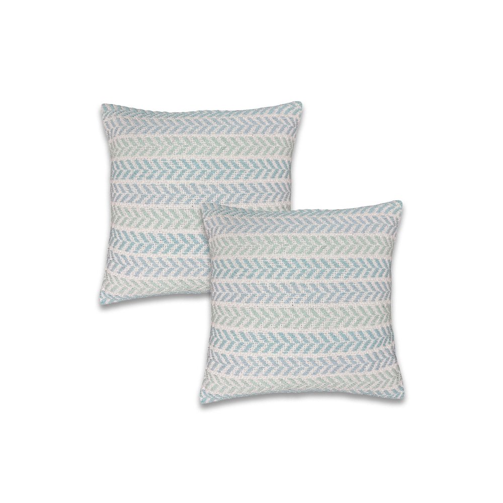 Altair  Cotton Pillow Set of 2 in Blue/Gray, 18" x 18"