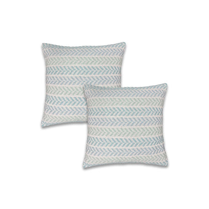 Altair  Cotton Pillow Set of 2 in Blue/Gray, 18" x 18"