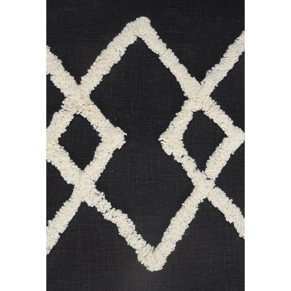 Evette Rios Avant-Garde White Tufted Diamond Throw Pillow