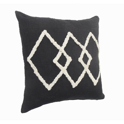Evette Rios Avant-Garde White Tufted Diamond Throw Pillow