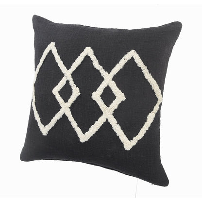 Evette Rios Avant-Garde White Tufted Diamond Throw Pillow