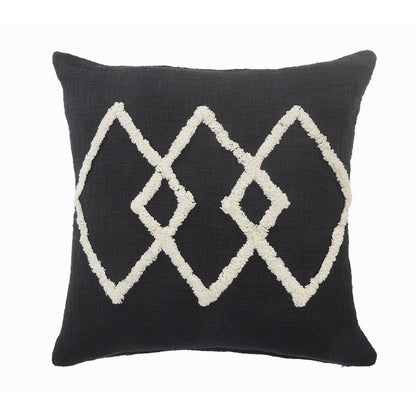 Evette Rios Avant-Garde White Tufted Diamond Throw Pillow