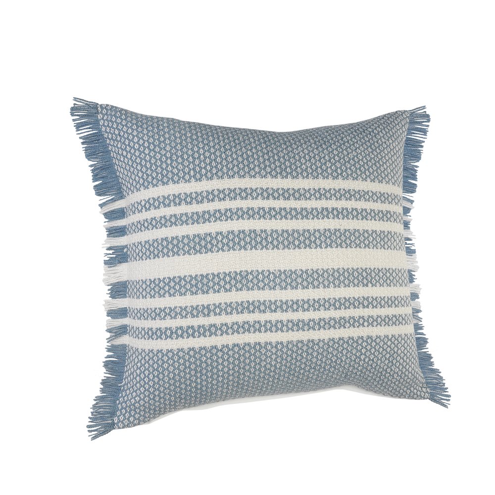 Striped Indoor Outdoor Oversized Throw Pillow with Fringe