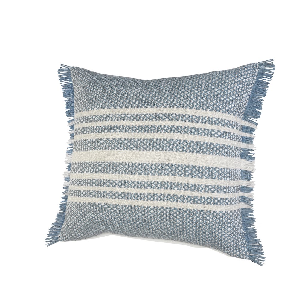 Striped Indoor Outdoor Oversized Throw Pillow with Fringe