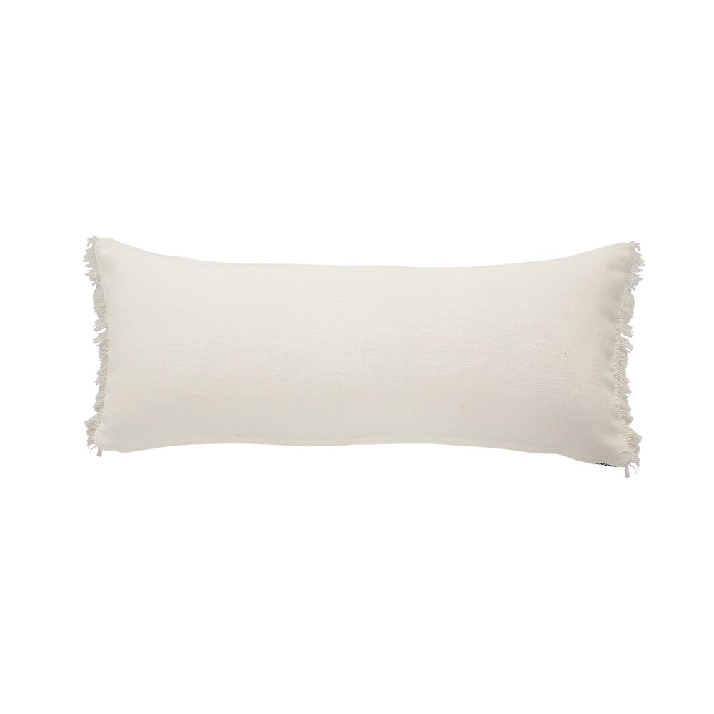 Atlantis Coastal Striped Lumbar Pillow with Jute Braiding and Fringe