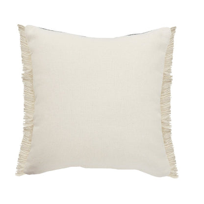 Atlantis Black and Taupe Throw Pillow with Jute Braiding and Fringe