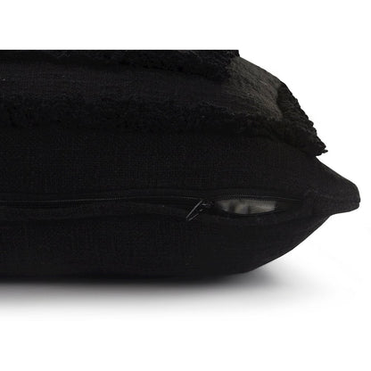 Modern Tufted Solid Black Throw Pillow