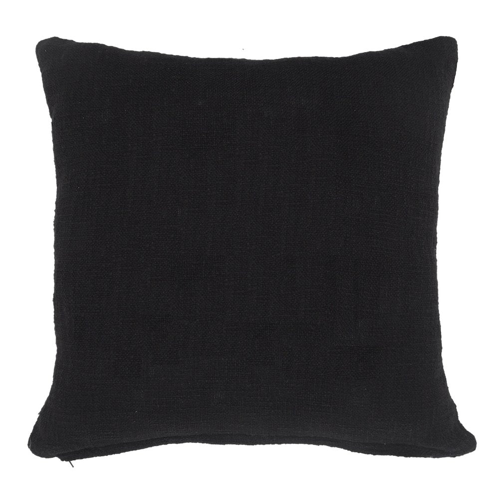 Modern Tufted Solid Black Throw Pillow