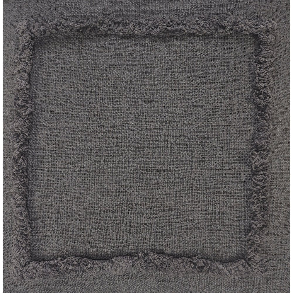 Modern Tufted Solid Gray Throw Pillow