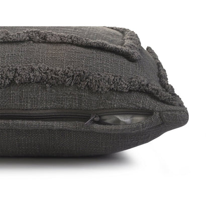 Modern Tufted Solid Gray Throw Pillow
