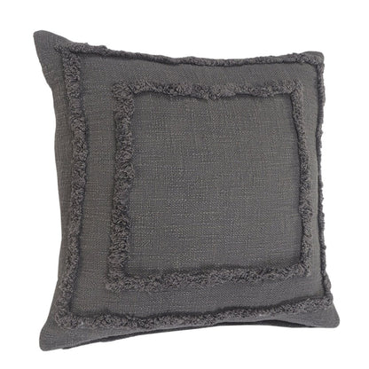 Modern Tufted Solid Gray Throw Pillow