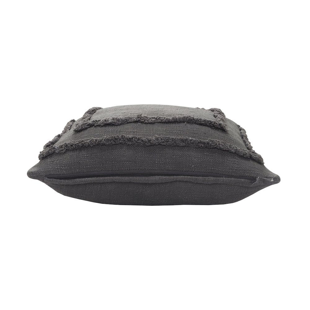 Modern Tufted Solid Gray Throw Pillow