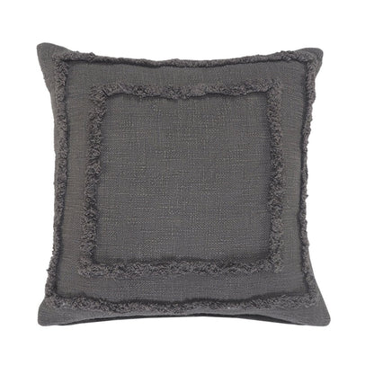 Modern Tufted Solid Gray Throw Pillow