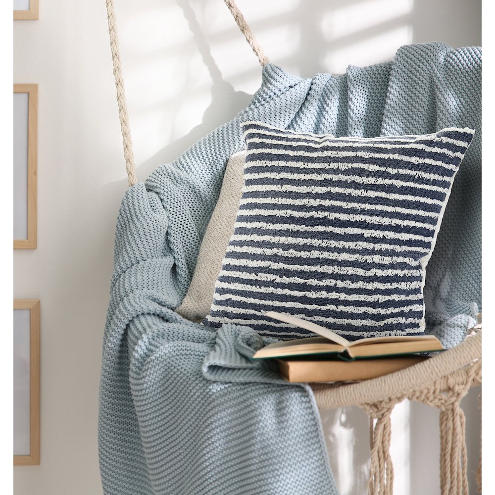 Ensign Blue Wispy Ways Throw Pillow