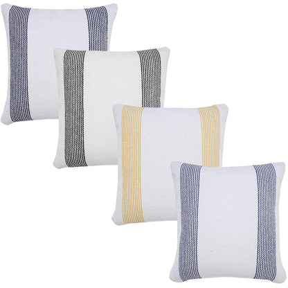 Cabana Cotton Pillow Set of 2 in Blue/White, 20" x 20"