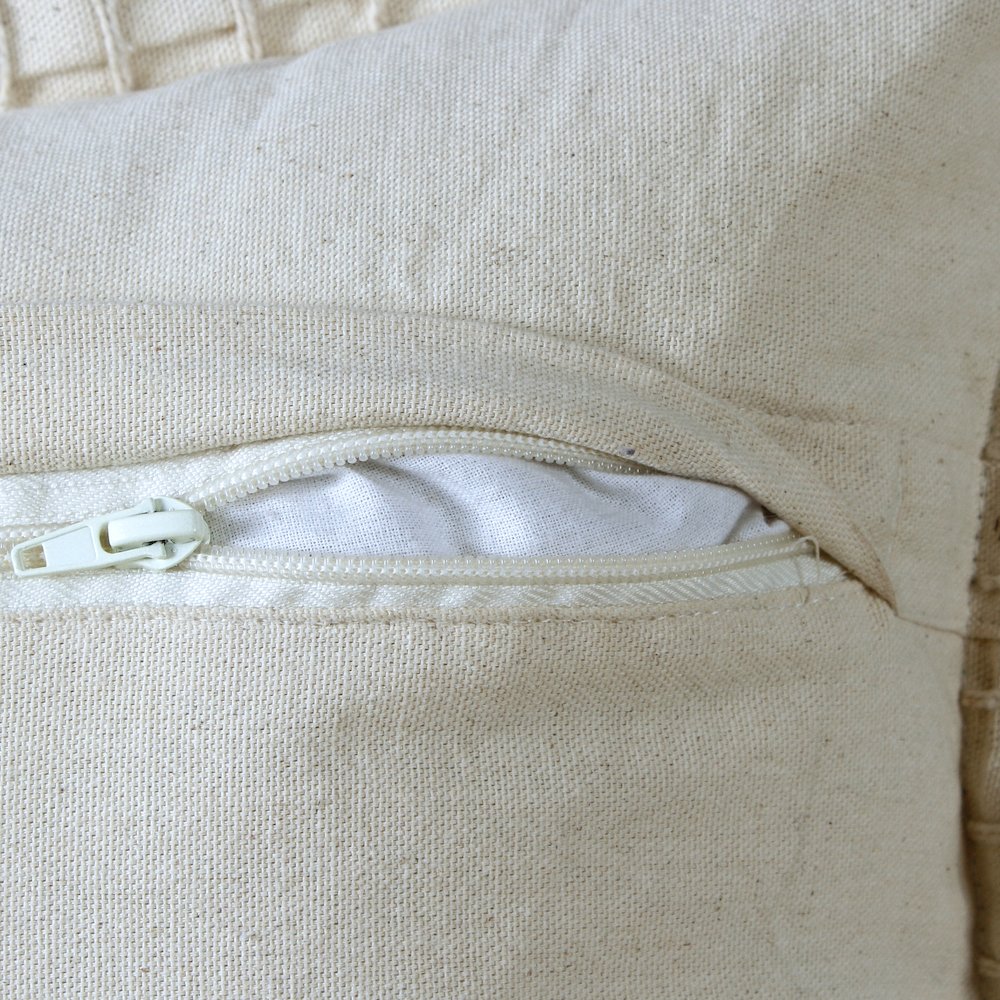 Embroidered Edge Bordered Solid Lumbar Throw Pillow