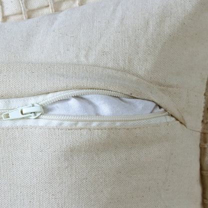 Embroidered Edge Bordered Solid Lumbar Throw Pillow