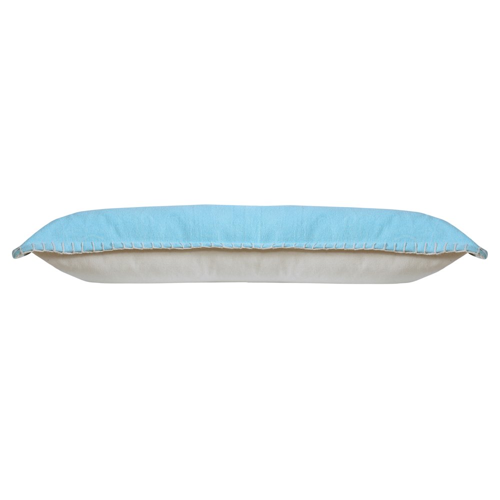 Embroidered Edge Bordered Solid Lumbar Throw Pillow