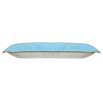Embroidered Edge Bordered Solid Lumbar Throw Pillow