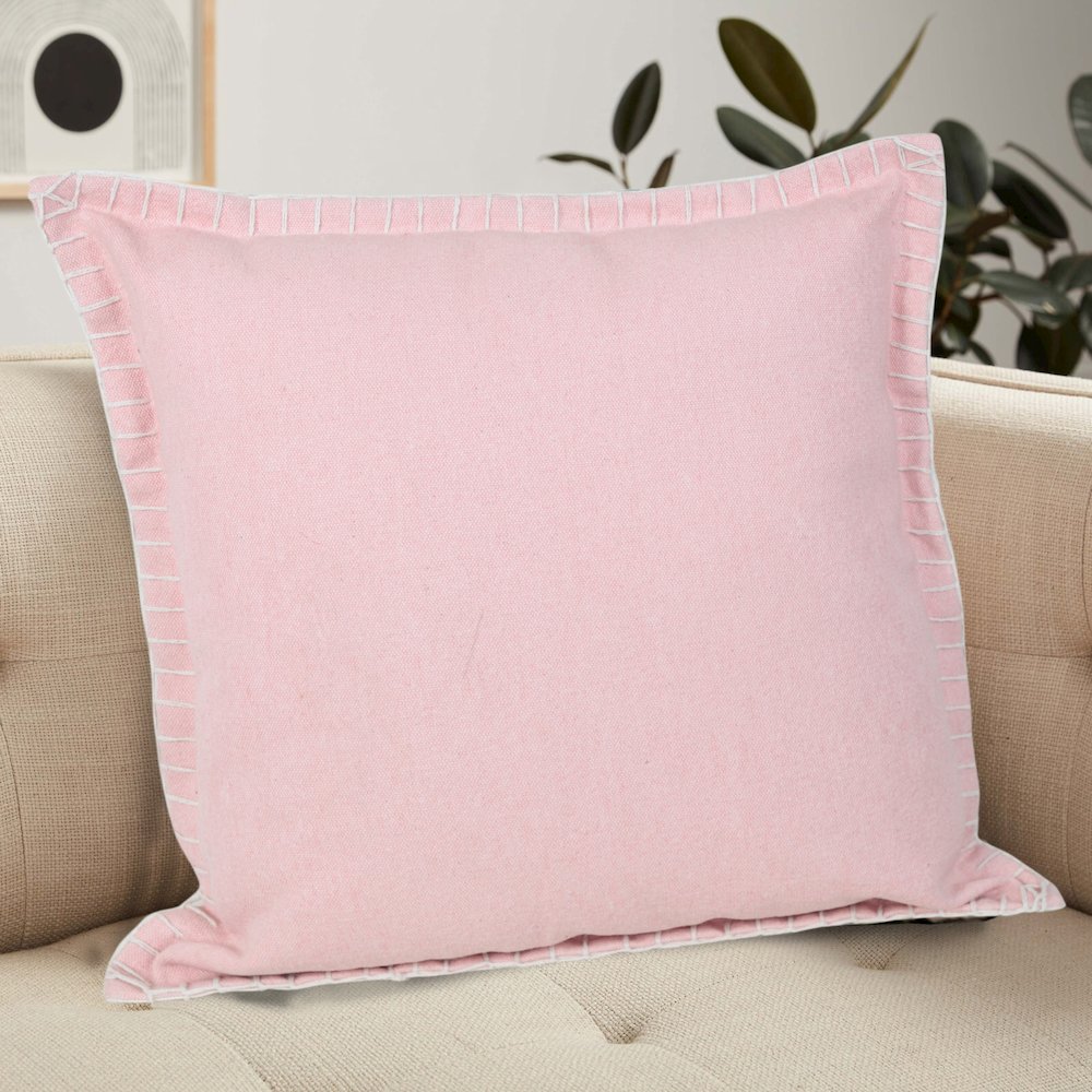 Vital Cotton Pillow Set of 2 in Pink, 20" x 20"