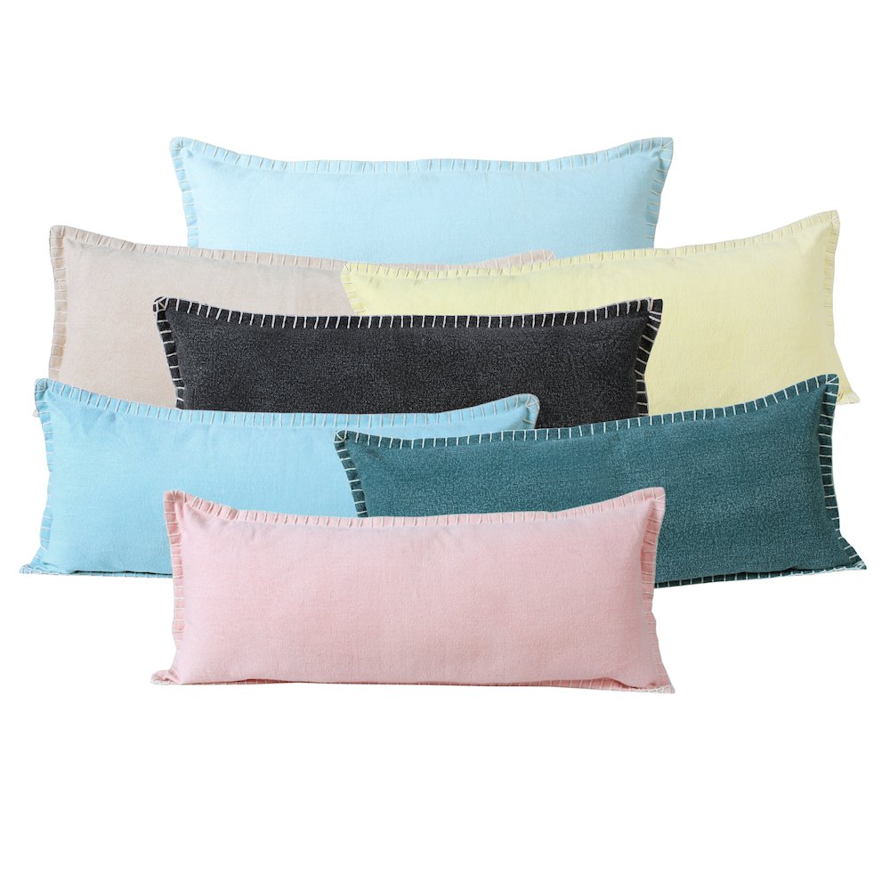 Vital Cotton Poly Filled Pillow in Green, 14" x 36"