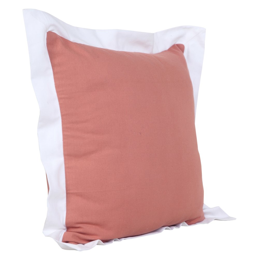 Empire Cotton Poly Filled Pillow in Pink/White, 20" x 20"