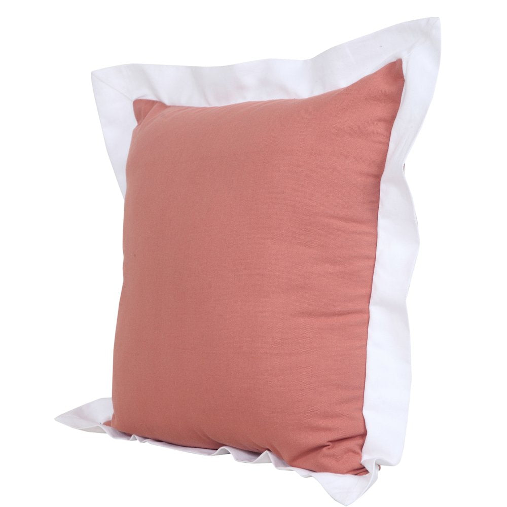 Empire Cotton Poly Filled Pillow in Pink/White, 20" x 20"