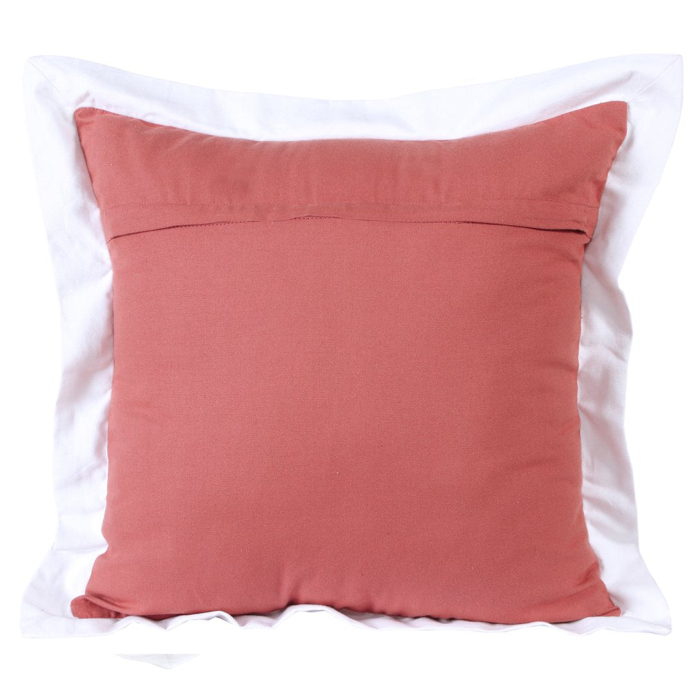 Empire Cotton Poly Filled Pillow in Pink/White, 20" x 20"
