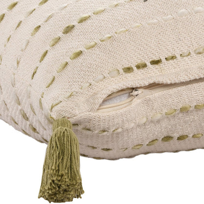 Torrent Cotton Blend Pillow Set of 2 in Green/Ivory, 20" x 20"